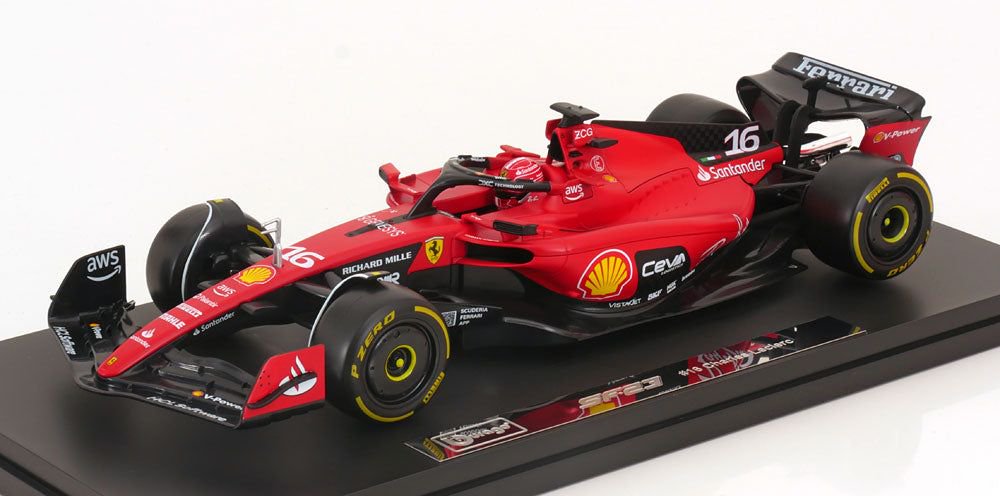 Ferrari SF23 #16 Formula 1 2023 Charles Leclerc cu vitrina inclusa  1:18 Bburago